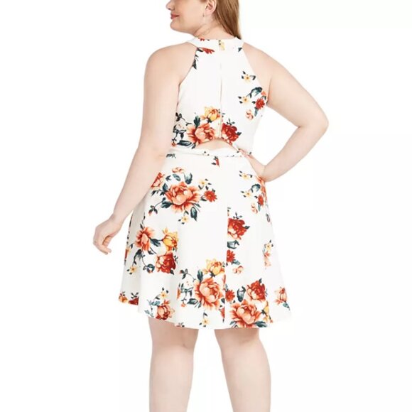 Almost Famous Trendy Plus Size Floral-Print Skater Dress - Picture 2 of 6